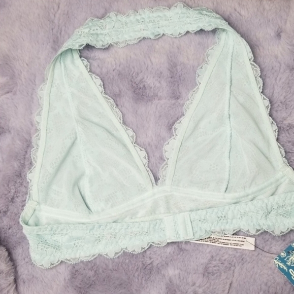 Free People Galloon Lace Halter Bralette Sky Blue - Picture 5 of 8